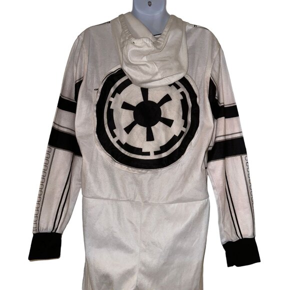 READ NWT Disney Star Wars Clone Trooper Pajamas Mens L Fleece Costume One Piece - Picture 8 of 11